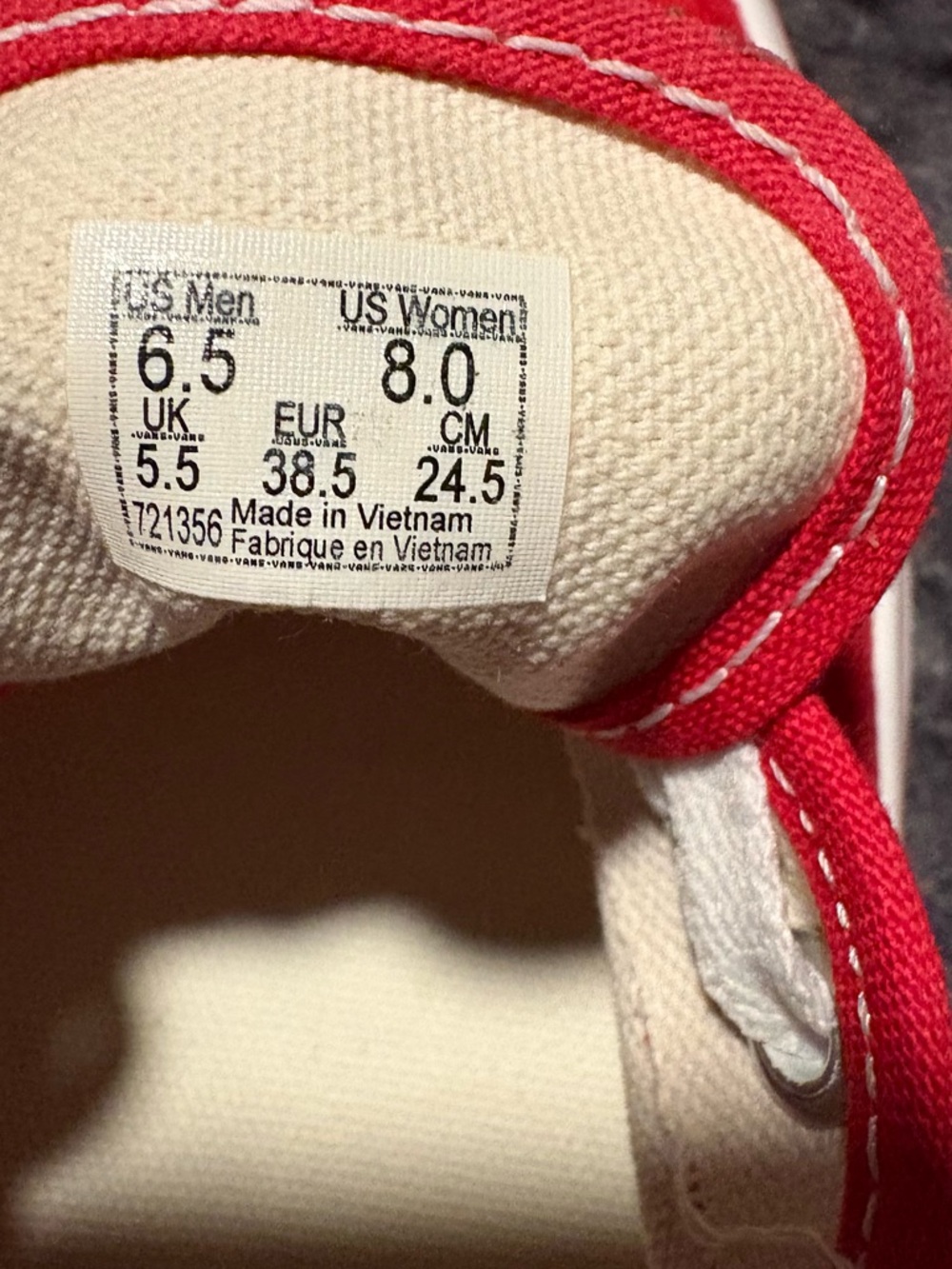 Red Vans Authentic - Picture 7 of 7